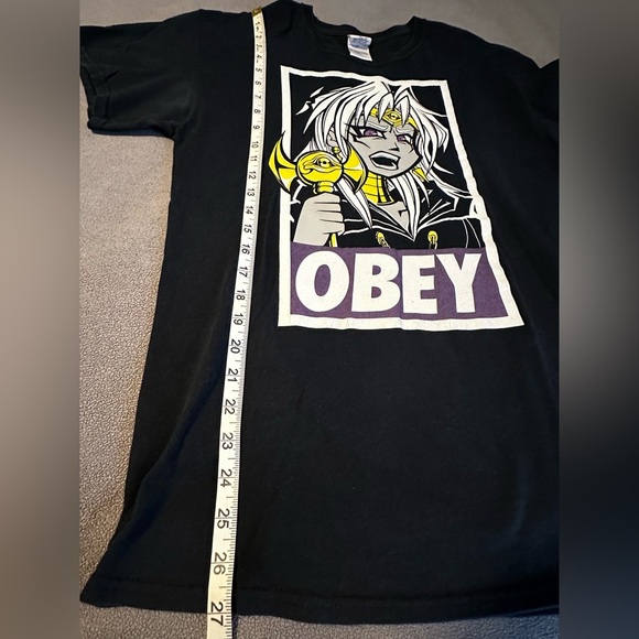 Obey My Rod. Malik Ishtar. Yu-gi-oh! Abridged Tee. Black. Medium. Cotton.  90’s. - Picture 3 of 7